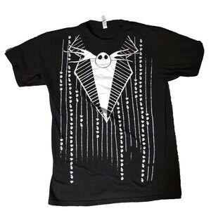 Medium Jack Skellington Graphic Print Teestyled Black Tshirt